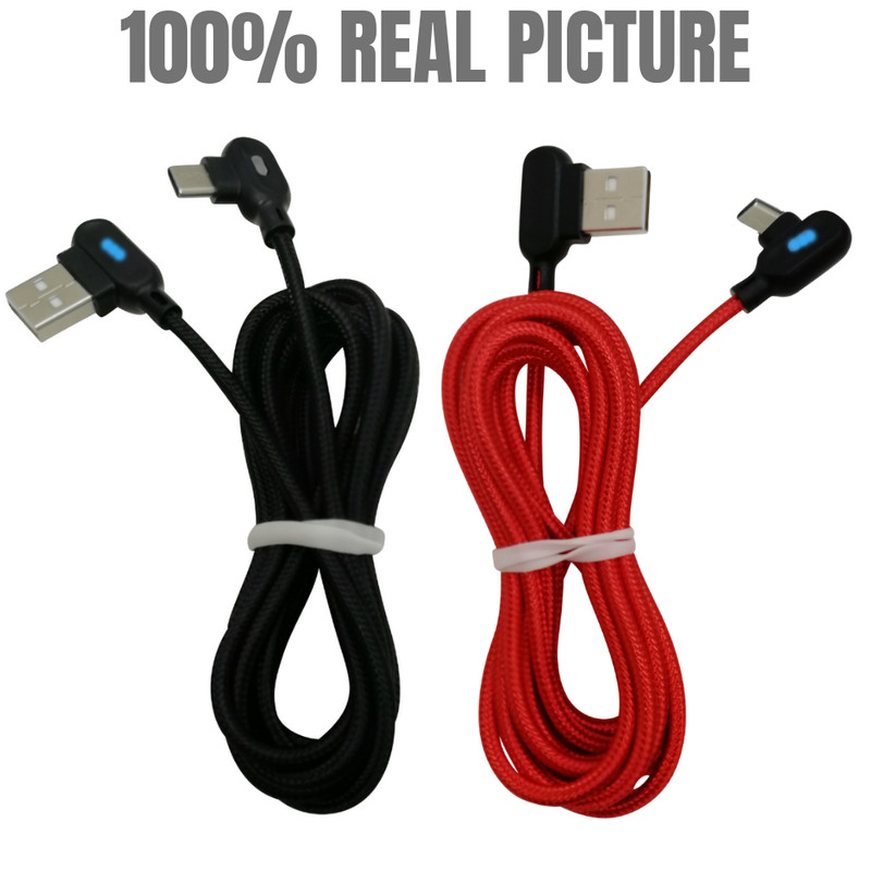 3/6Ft 90 Degree Right Angle USB Type C Fast Charger Cord For Android Samsung Lot gallery