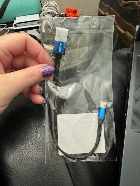 Olight OEM 10" Micro USB Cable Blue (USB-A to Micro-USB) NEW gallery