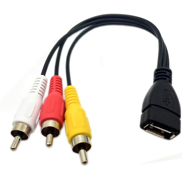 USB to 3 RCA Cable 8 Inch USB 2.0 A Female to 3RCA Male AV Capture Card gallery