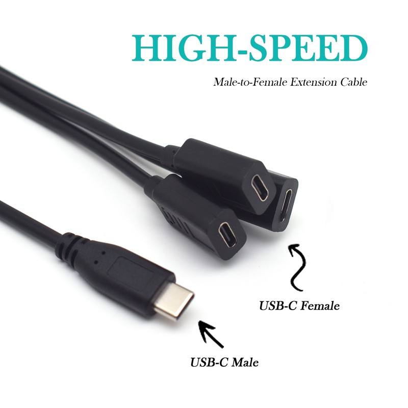 1x USB-C 1 Male to 3 Female OTG Adapter Cable for Fast Charging & Data Transfer gallery