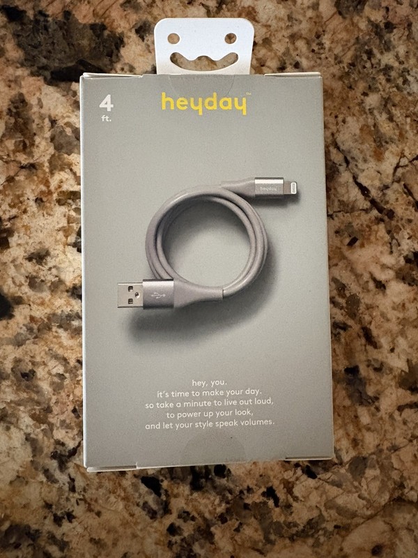 Heyday 4 Ft. Proprietary Connector to USB-A Charging Cable Made For iPhone/iPad gallery