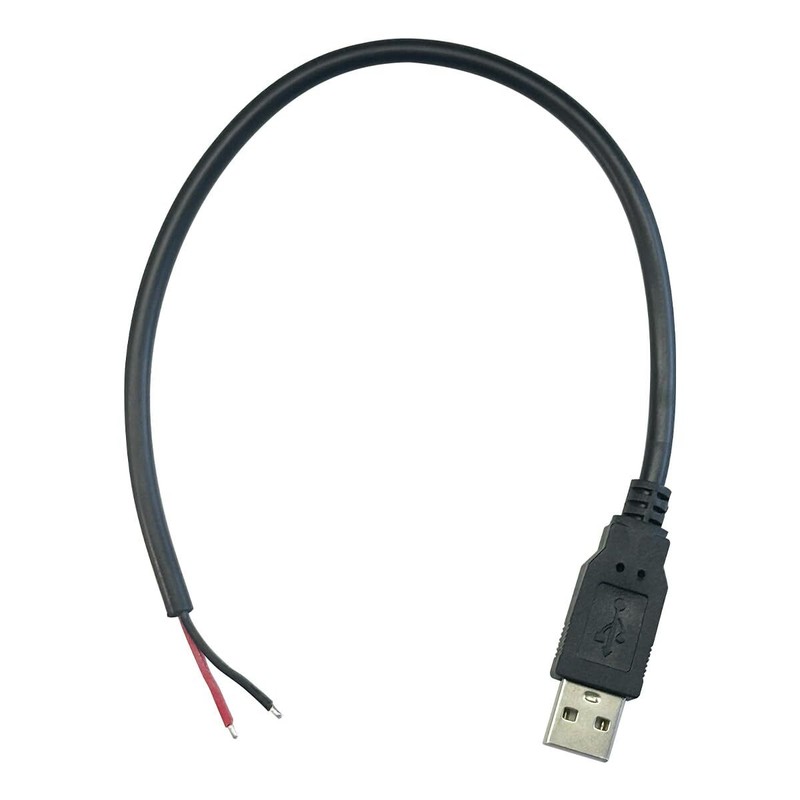 2Pcs 1Ft 18AWG USB 2.0 Male 2Pin Pigtail Cable 6A 5V USB A 2 Core Bare Wire O... gallery