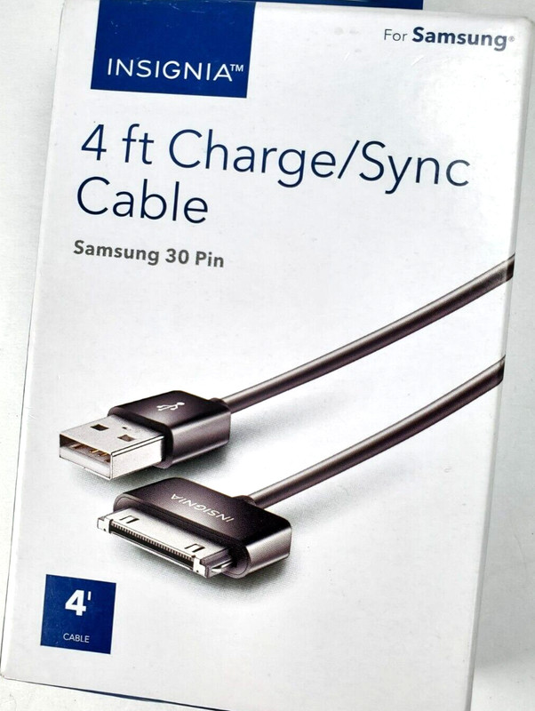 INSIGNIA 4 FT Charge / Sync Cable for Samsung 30-Pin (19A14H)