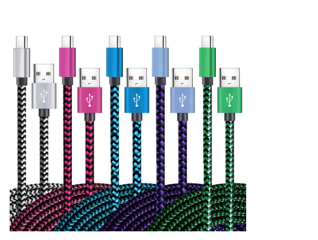 USB Type C Cable Fast Charging, Tpc001 5 Pack(6Ft 3A) Braided C Charger Cables C