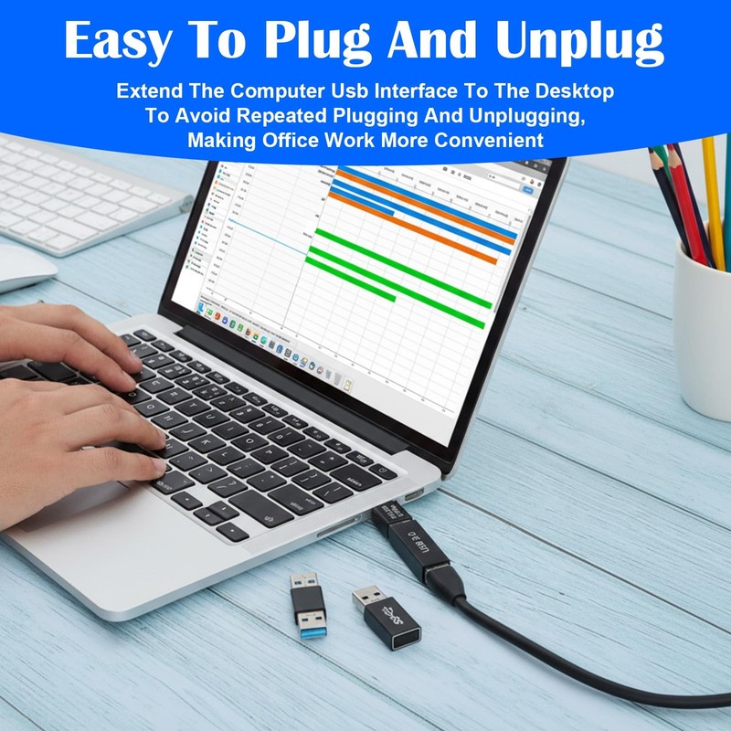 4 PCS Black USB 3.0 Adapters Kit High Speed Convert Extension Coupler gallery