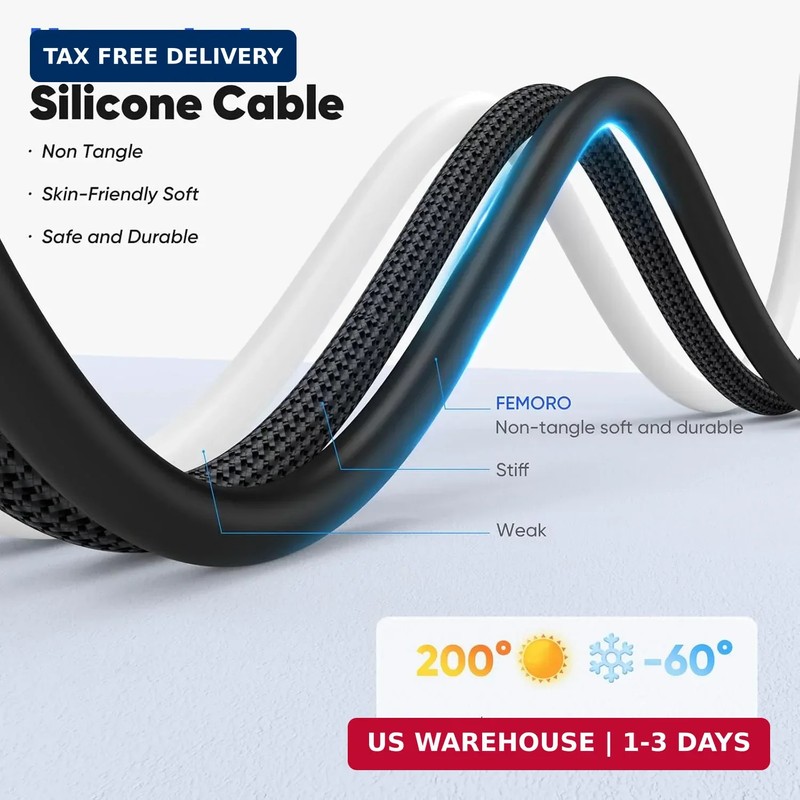 USB C to USB C Cable 2ft 2 Pack, Short 60W Fast Charging & 480Mbps Data Transfer gallery
