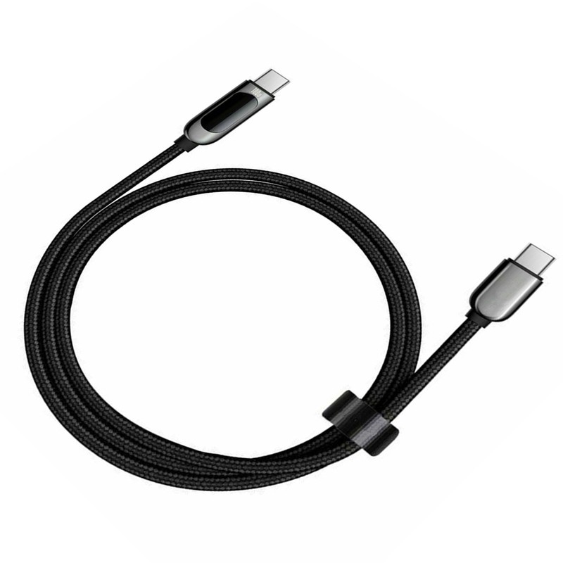 5A PD 100W LED Display Type-C USB C to USB C Fast Charging Cable Braided Wire gallery