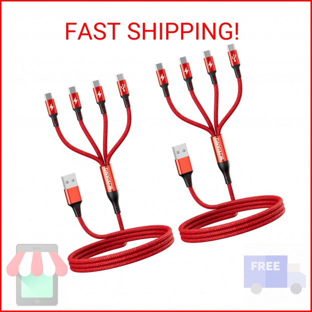 MJXIANG Multi USB C Cable Fast Charging, [3.1A/4ft/2 Pack]QC 3.0 USB C Splitter