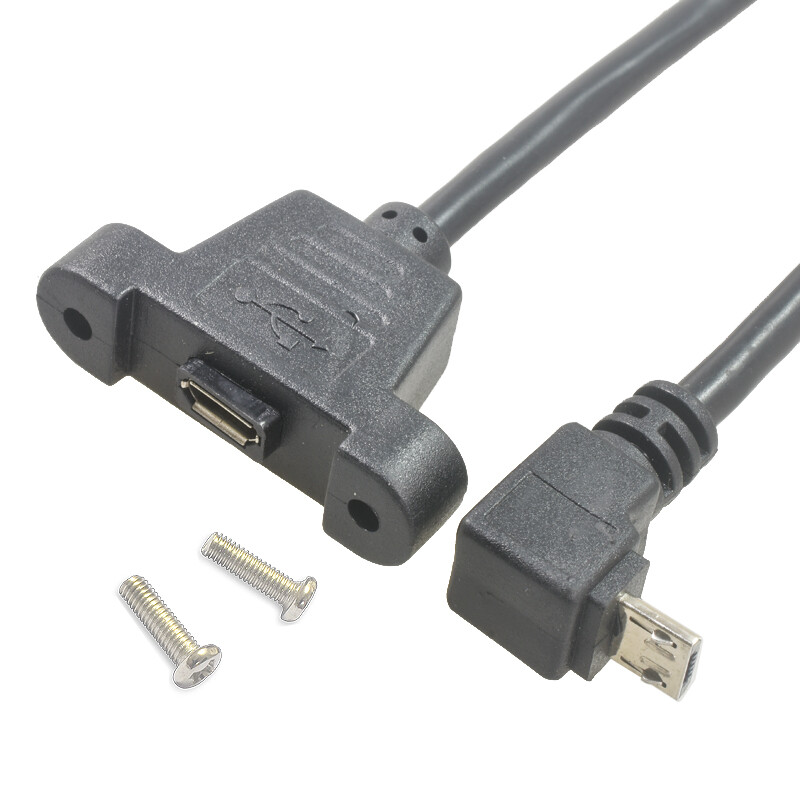 Micro USB Extension Cable With Panel Mount Female to Male Charger Lead 30cm 50cm gallery