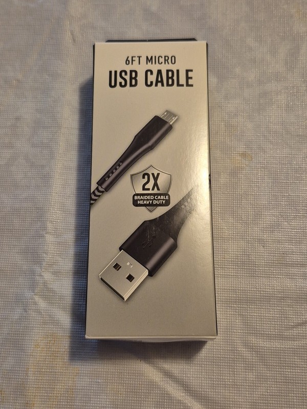 6ft Micro-USB Braided Cable made with Heavy Duty Dupont Kevlar Fiber – SEALED!