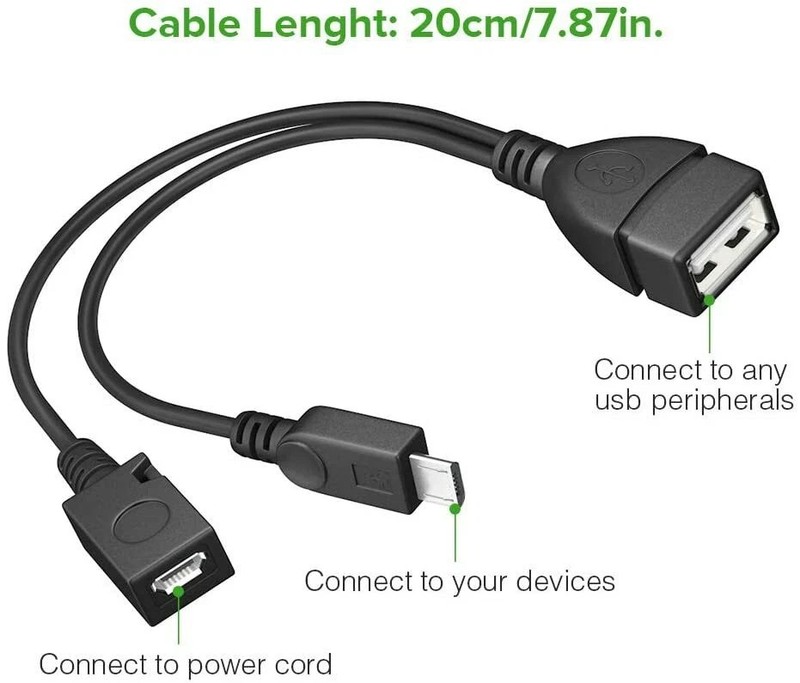 2 Pack Micro USB OTG Adapter With Power For Fire Stick/Host Devices Etc TV Media gallery