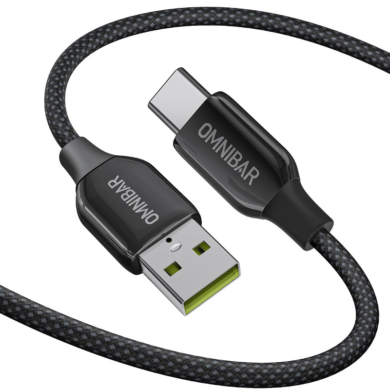 USB a to USB C Cable 6FT, Braided Zinc Alloy Type C Charger Cord | Tangle-Free D