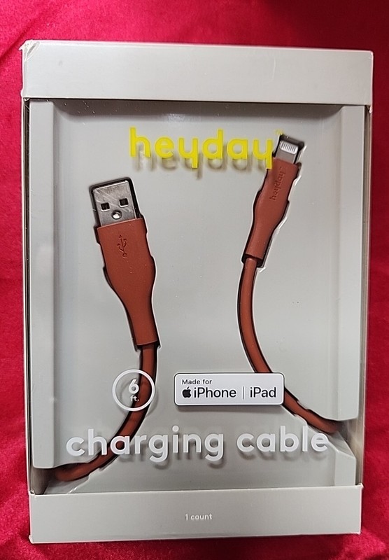 6 ft. Lightnin To USB Charging Cable, By Heyday. DC 5V/2.4A Output.