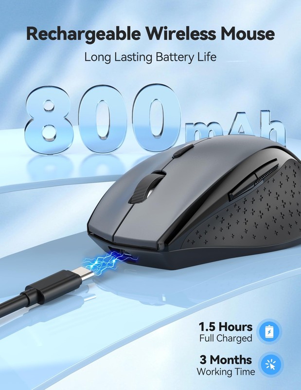 TECKNET Wireless Mouse Rechargeable,Mouse for Laptop Computer,2.4G USB Comput... gallery