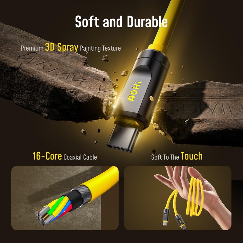 USB4 2.0 Cable 6.6ft, 240W PD3.1 Fast Charging, 80Gbps Data Transfer, Dual 8K Di gallery