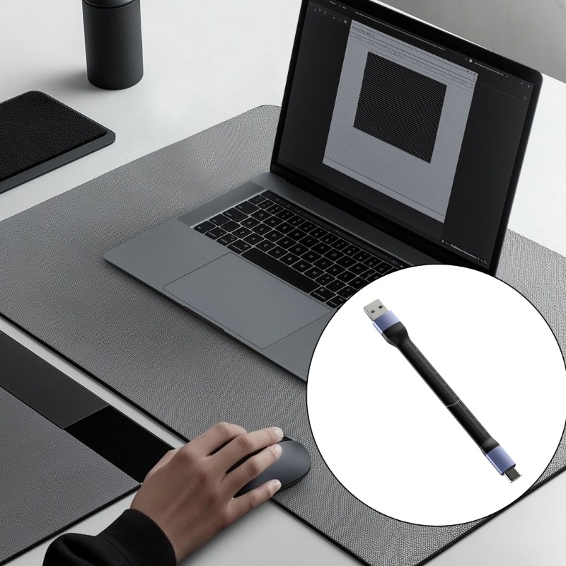 Flat Flexible USB A C Charging Cable 15cm 40Gbps Transfer 240W Quick Charging gallery