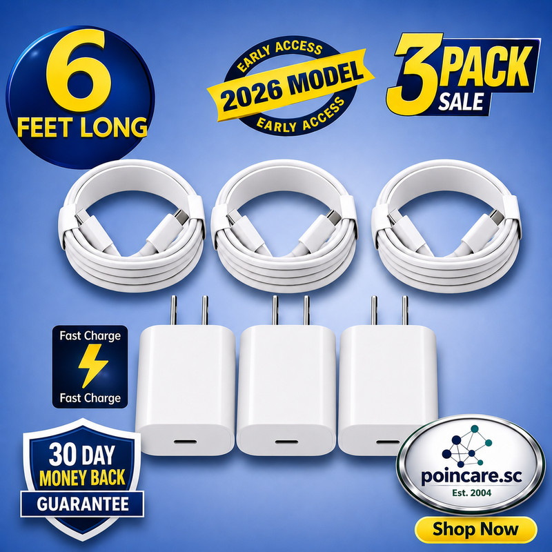 3 Pack Fast Wall Charger For iPhone 17 16 15 14 13 12 11 X XR Pro Max Air iPad