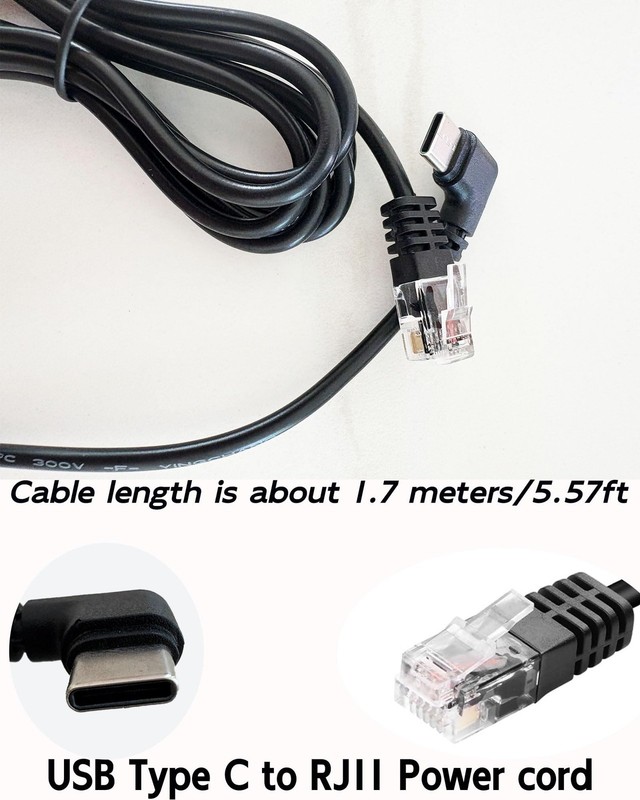 Power Cord 5.6ft RJ11 to USB C for Uniden R8w R8 R7 R4w R4 R3 DFR9 DFR8 DFR7 gallery