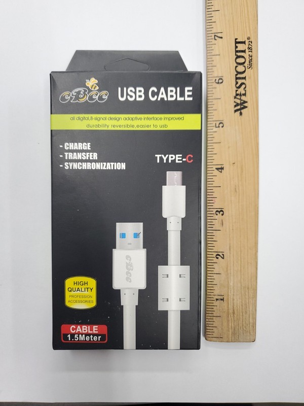 eBee USB Type C Cable – Brand New – 1.5 Meter / 5 Foot Cable – Phone Charger