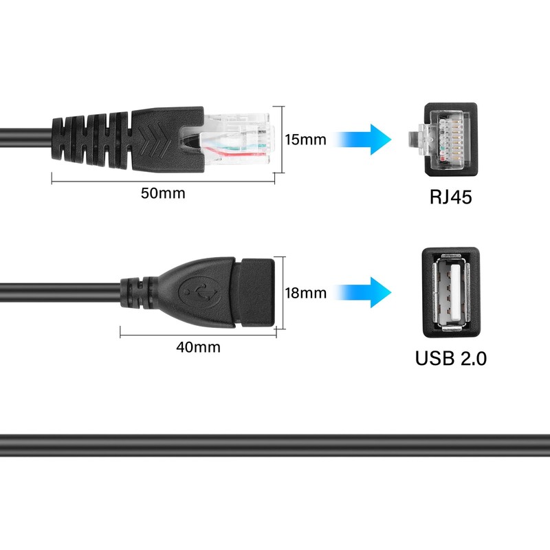 USB to RJ45 Ethernet Cable 2 Pcs USB Female to RJ45 8P4C Ethernet Male Extens... gallery