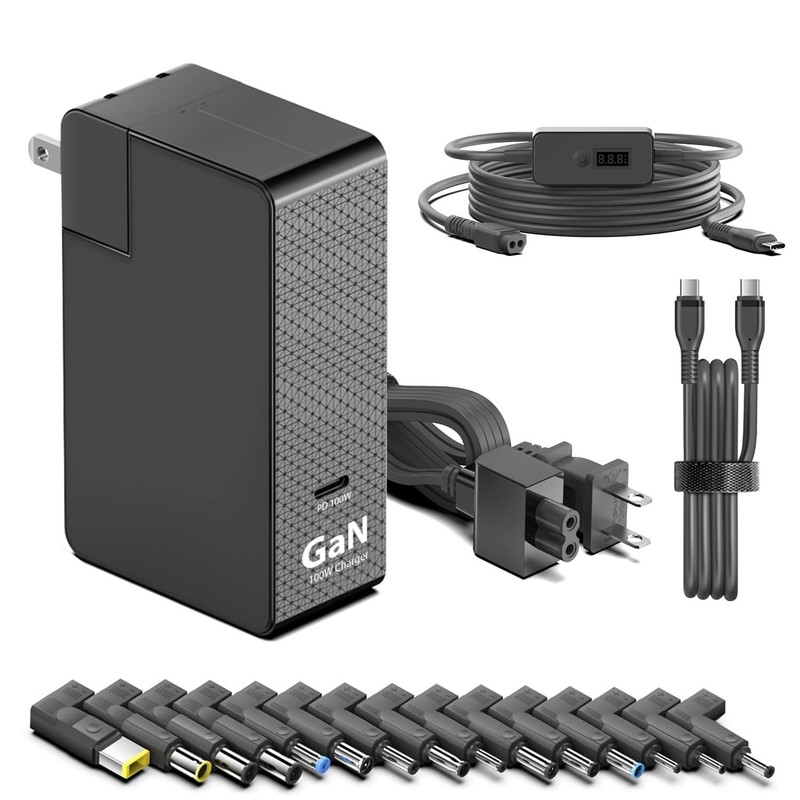 HKY 100W USB C Charger GaN-based Ultra Compact with 6Ft USB-C Cable – NEW