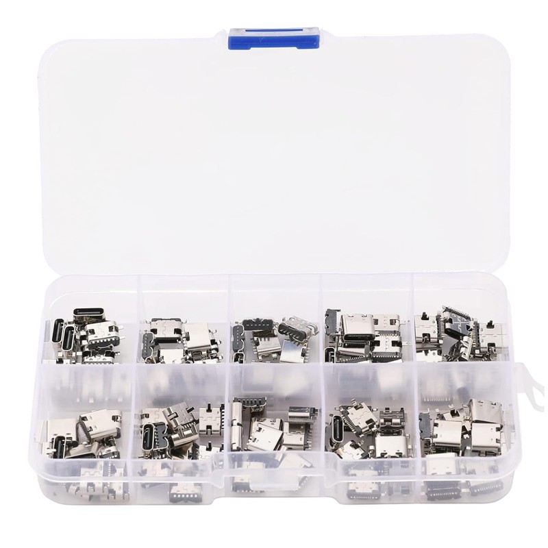 Portable 100Pcs Type-C Charging Dock Connectors - Mix Pack