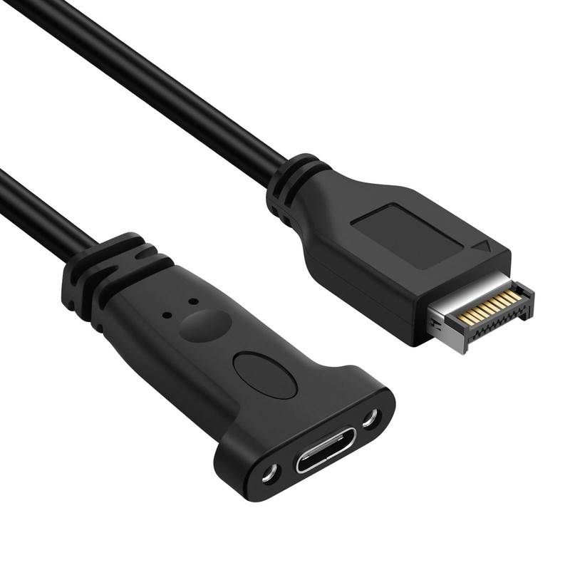 USB 3.2 Gen 2 USB C Front Panel Adapter Cable 1.6FT, Motherboard Header Extensio