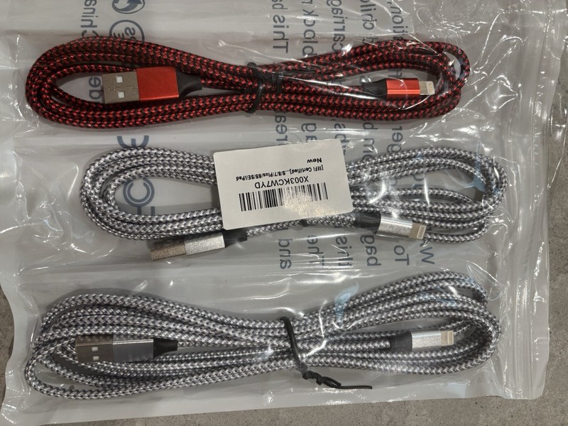 USB To Lightening Cables 4-pack Multiple Lengths And Colors