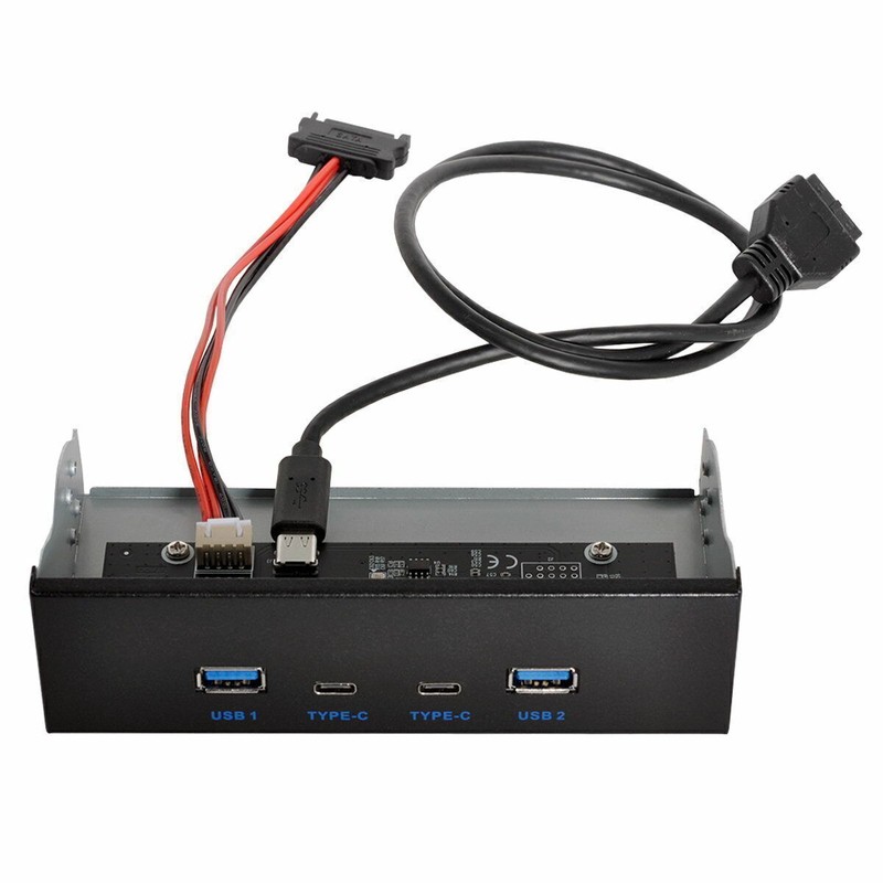USB-C&USB3.0 HUB Front Panel to Motherboard 20Pin Cable for 5.25 CD-ROM Bay gallery