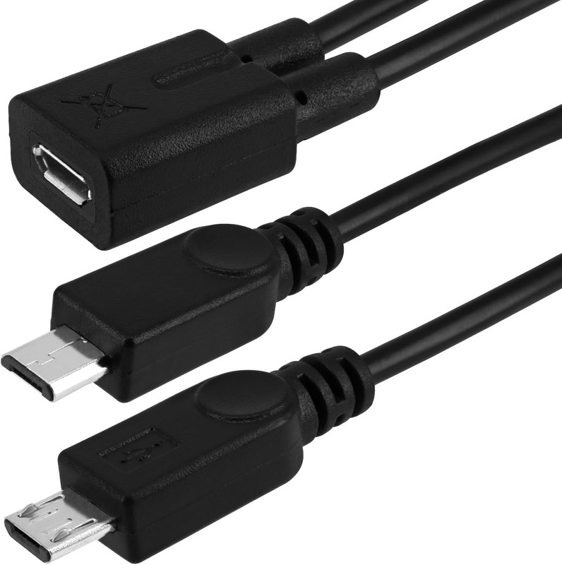 Micro USB Splitter Cable, Micro USB 1 Female to 2 Y Splitter Extension Charge... gallery