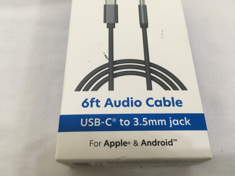 NEW Just Wireless 6-ft Audio Cable USB-C to 3.5mm Jack for Apple & Android (ob) gallery