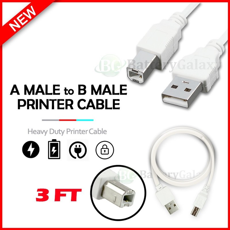 USB PRINTER CABLE 3FT 2.0 CORD TYPE A MALE to B MALE 3′ A-B for EPSON HP DELL