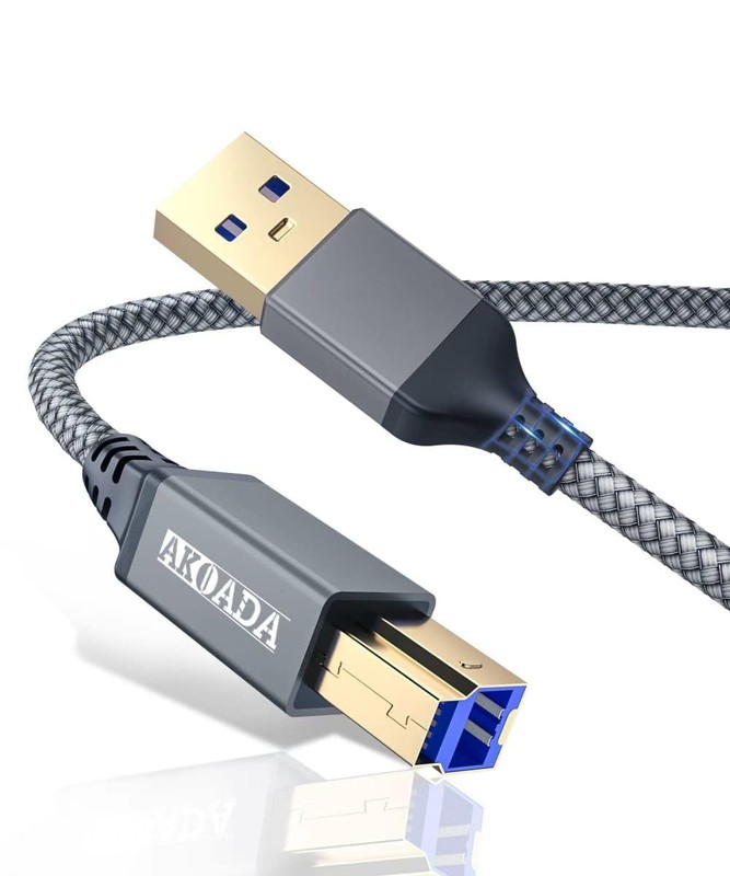 USB 3.0 Cable 10FT Braided Type A to B For Printer Scanner Monitor Docking