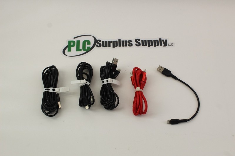 iPhone Cable End To USB-A (1) 7″ (1) 3′ (3) 80″ New Lot Of 5