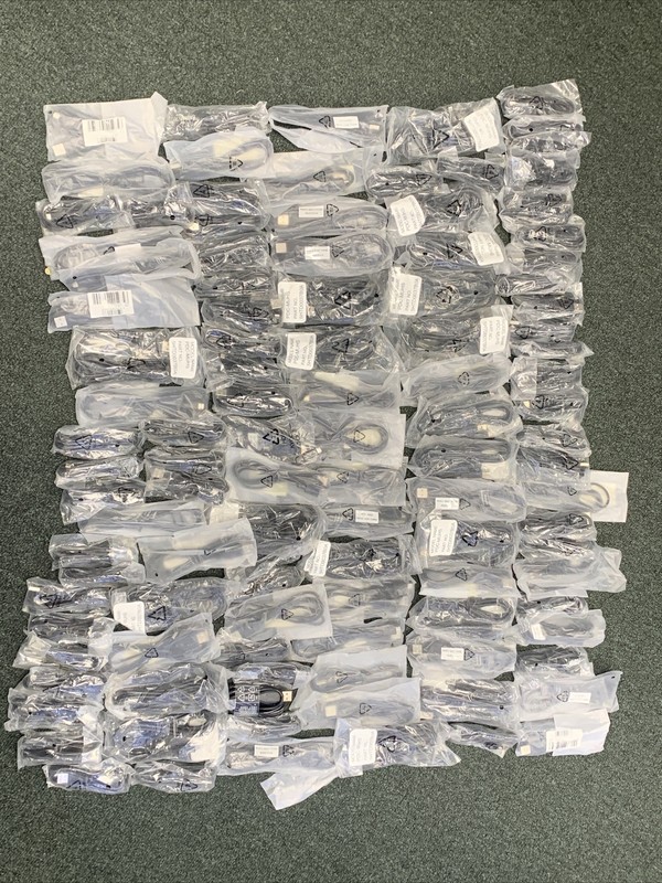 Lot of 109 NEW Micro B USB Cables for Cameras & Phones