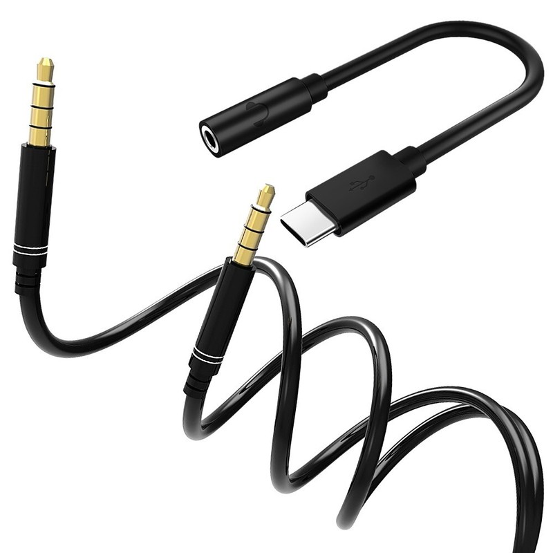 Handsome Type-C to Spare 3.5MM Headphone Jack Adapter and AUX Cable for HTC U11
