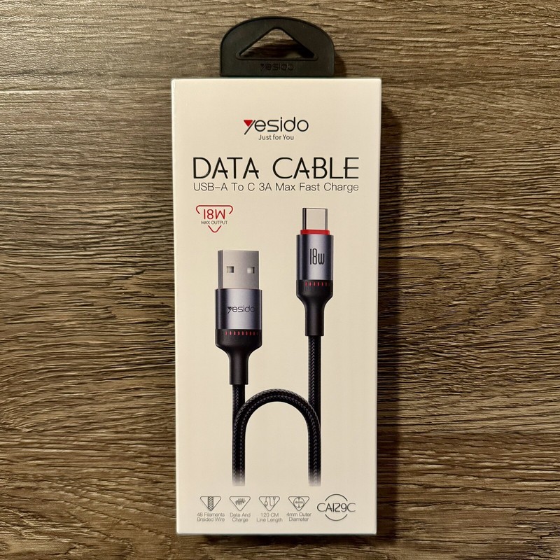 USB-A To C Braided 18W Fast Charge iPhone Tablet Android Laptop Data Cable