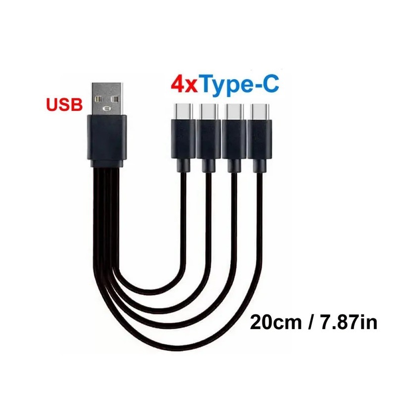 4 in 1 USB A to USB C Multi Charging Cable Micro USB Type C Splitter 5V gallery