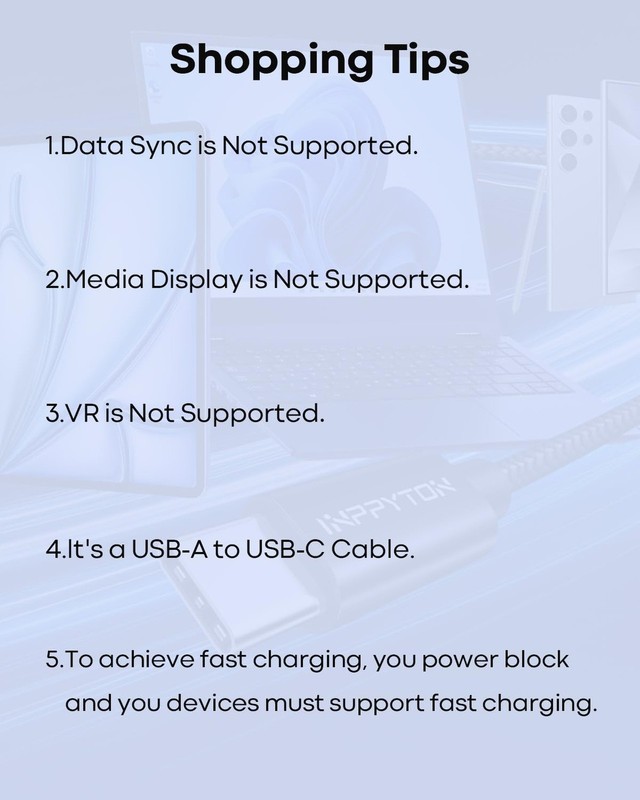40ft Extra Long USB-C to USB-A 2.0 Cable - Durable Double Nylon Braided Charg... gallery