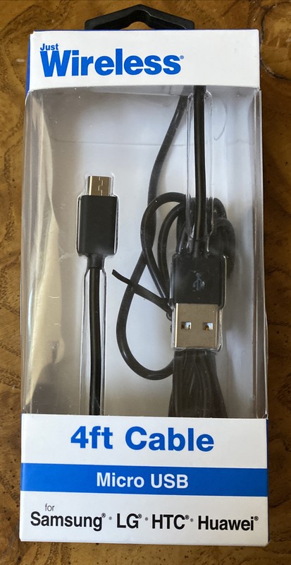 Just Wireless 4ft Cable Micro USB For Samsung, LG, HTC, Huawei