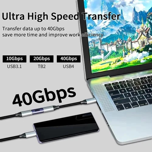 USB 4 Type C Female to Female Adapter Coupler 240W 40Gbps 8K for Thunderbolt Lot gallery