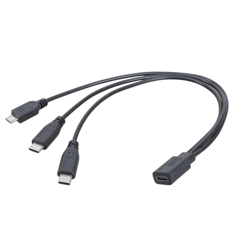 30cm Charging Adapter Cable Charging Cord USB C to 2 Type-C & 5Pin USB Cable gallery
