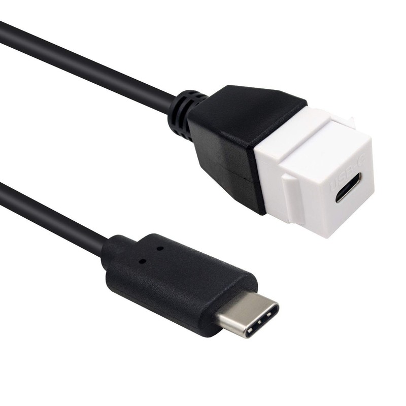 USB C Keystone Jack Cable, USB 3.1 Type C Male to USB C Keystone Insert Femal... gallery
