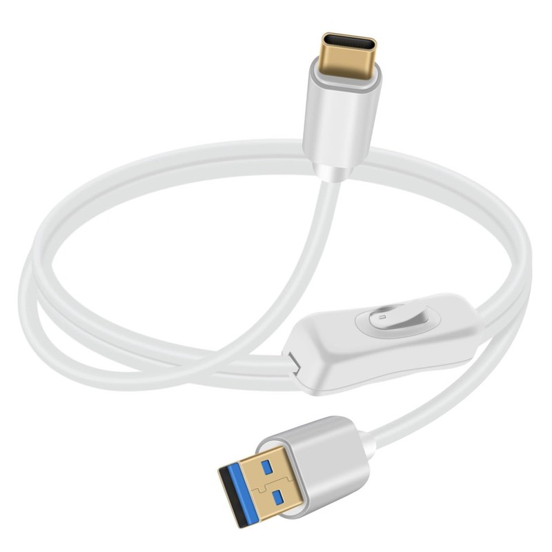 USB C Cable with Switch 5Gbps Type C Charging Cable with Switch Gold Plated P…