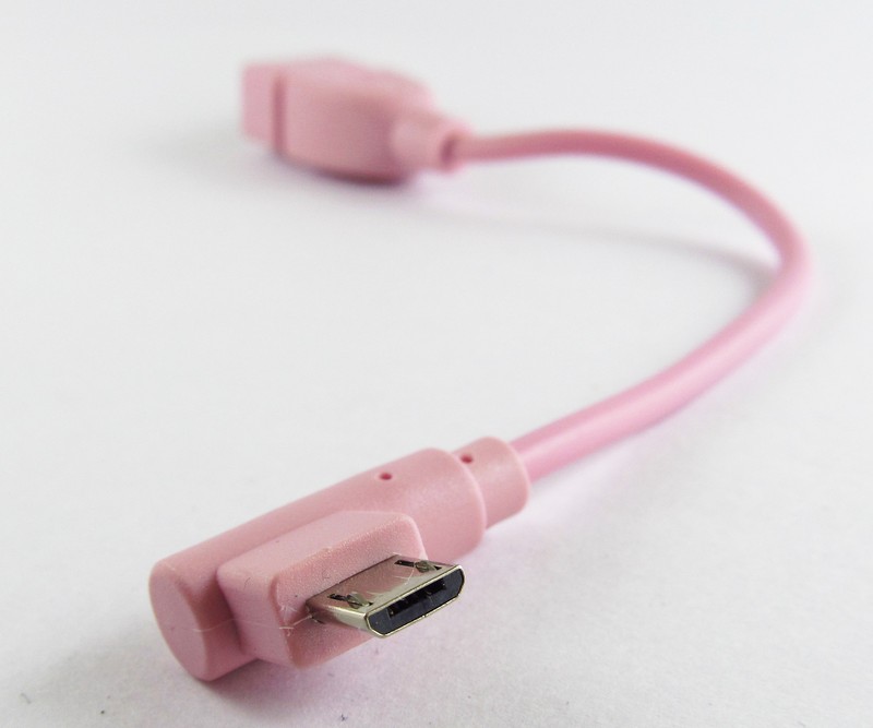 1pc Pink Right angle USB 2.0 Female to Micro USB Male OTG Host Cable Adapter gallery