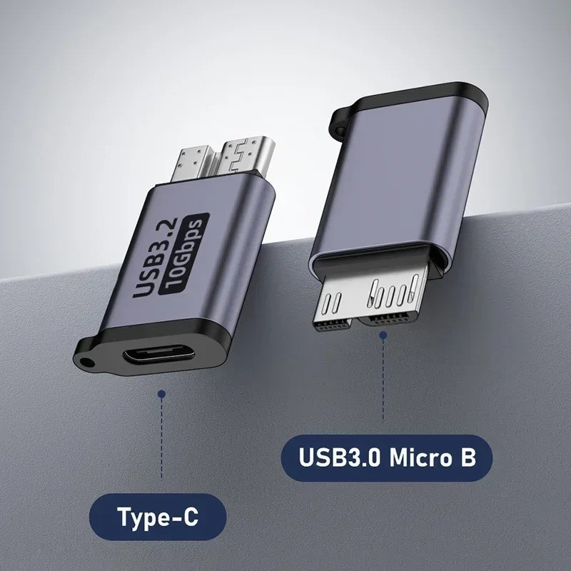 Micro B USB 3.0 Male to Type-C Female Adapter: Fast Data Transfer HDD Connector