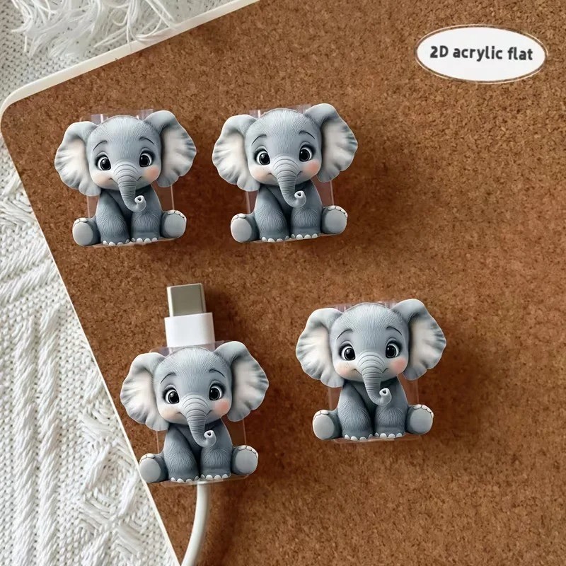 2 PCS Cute Elephant Cable Protector for Type-C – Anti-Break Durable gallery
