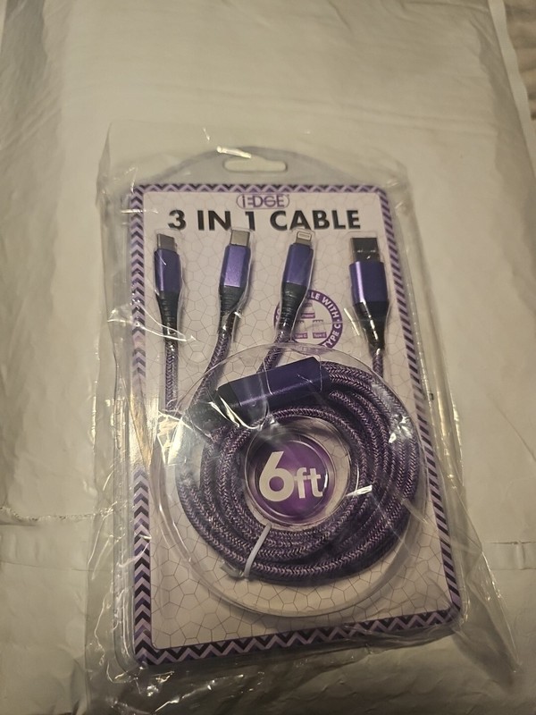 3 in 1 charging cable 6ft