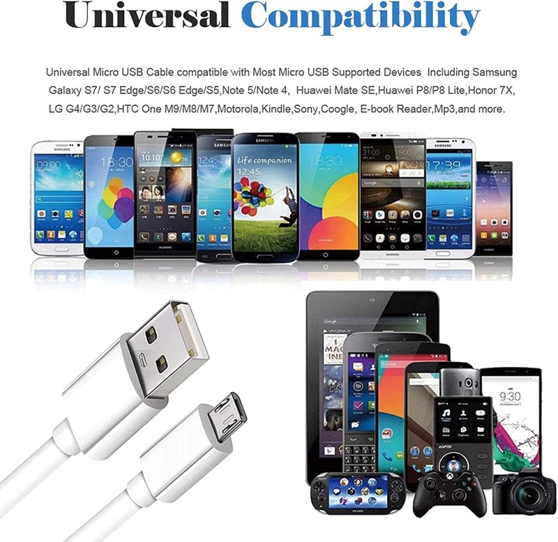 3 Pack Fast Charging Micro USB V8 Cable Charger For Android Samsung Kindle Fire gallery