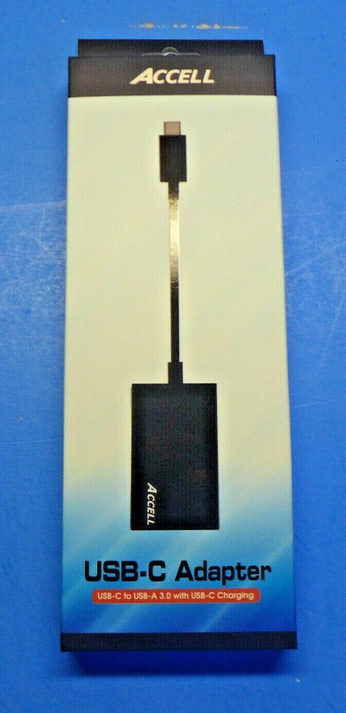 New Accell USB-C to USB-A 3.0 w/USB-C Charging TW0R2